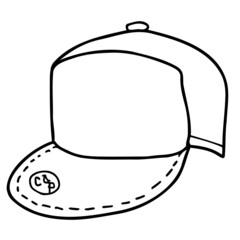 キャップの線画イラスト