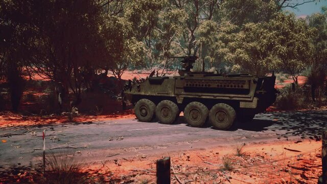 armored battle army tank on the road