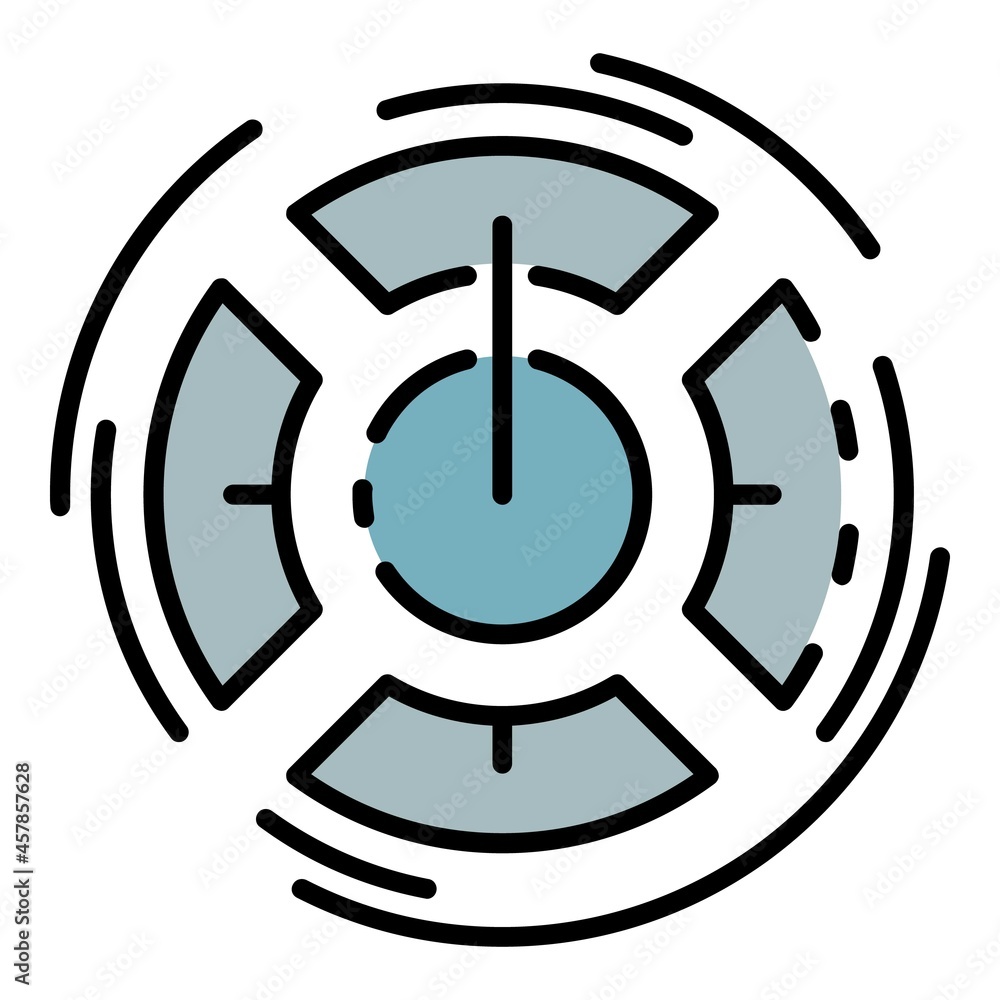 Aufkleber turn on learning icon. outline turn on learning vector icon color flat isolated