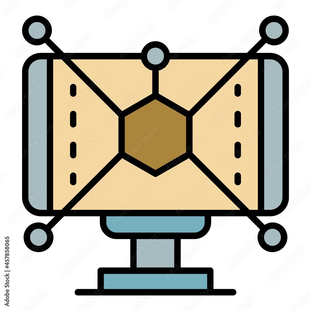 Aufkleber interactive web learning icon. outline interactive web learning vector icon color flat isolated