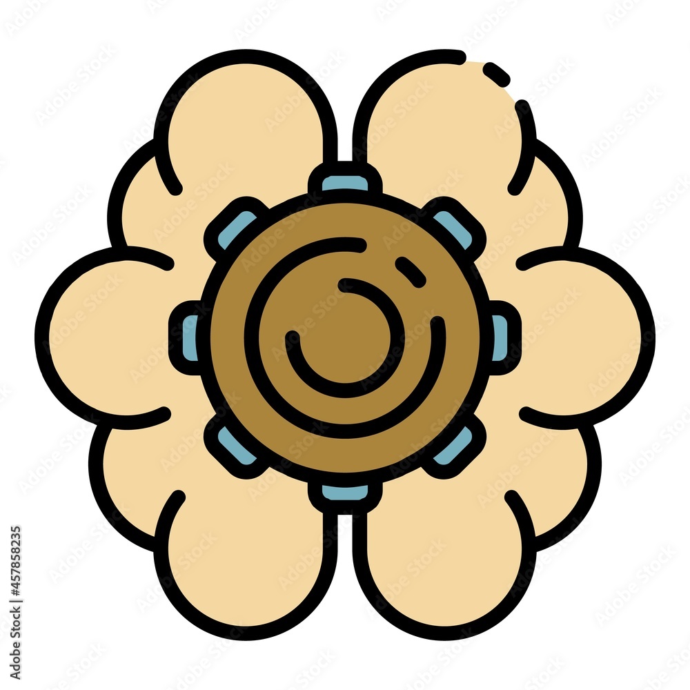 Aufkleber brain learning icon. outline brain learning vector icon color flat isolated