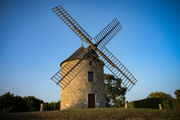 Fototapeta na wymiar mill of buglais in the village of lancieux on brittany in france