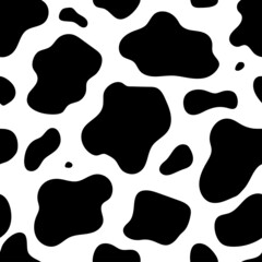 Cow seamless pattern on a white background. Vector illustration in flat style