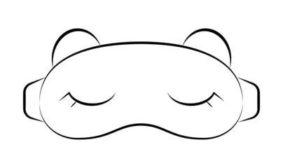 icon of a black contour drawing of a sleep mask