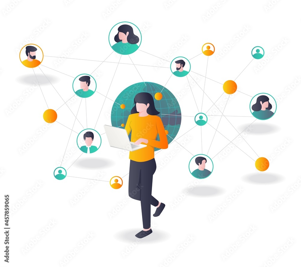 Poster girls communicate with multiple networks