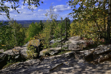 The picturesque plateau of the Kamenny Gorod settlement on the top of the Rudyansky Spoi ridge