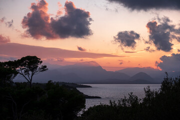 Sunset on the Bay of Alcudia, Mallorca, Balearic Islands, Spain