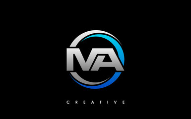 MA Letter Initial Logo Design Template Vector Illustration - obrazy, fototapety, plakaty