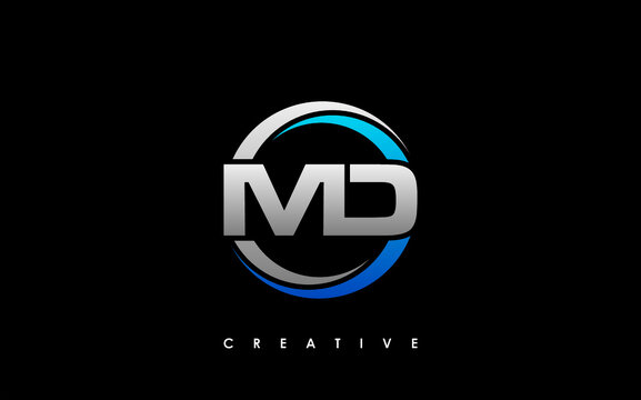 MD Letter Initial Logo Design Template Vector Illustration