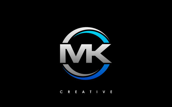 MK Letter Initial Logo Design Template Vector Illustration