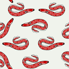 seamless pattern with sea eel