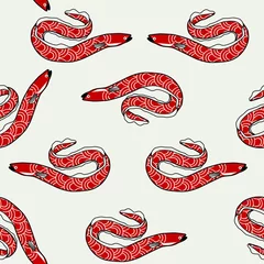 Peel and stick wallpaper Sea seamless pattern with sea eel
