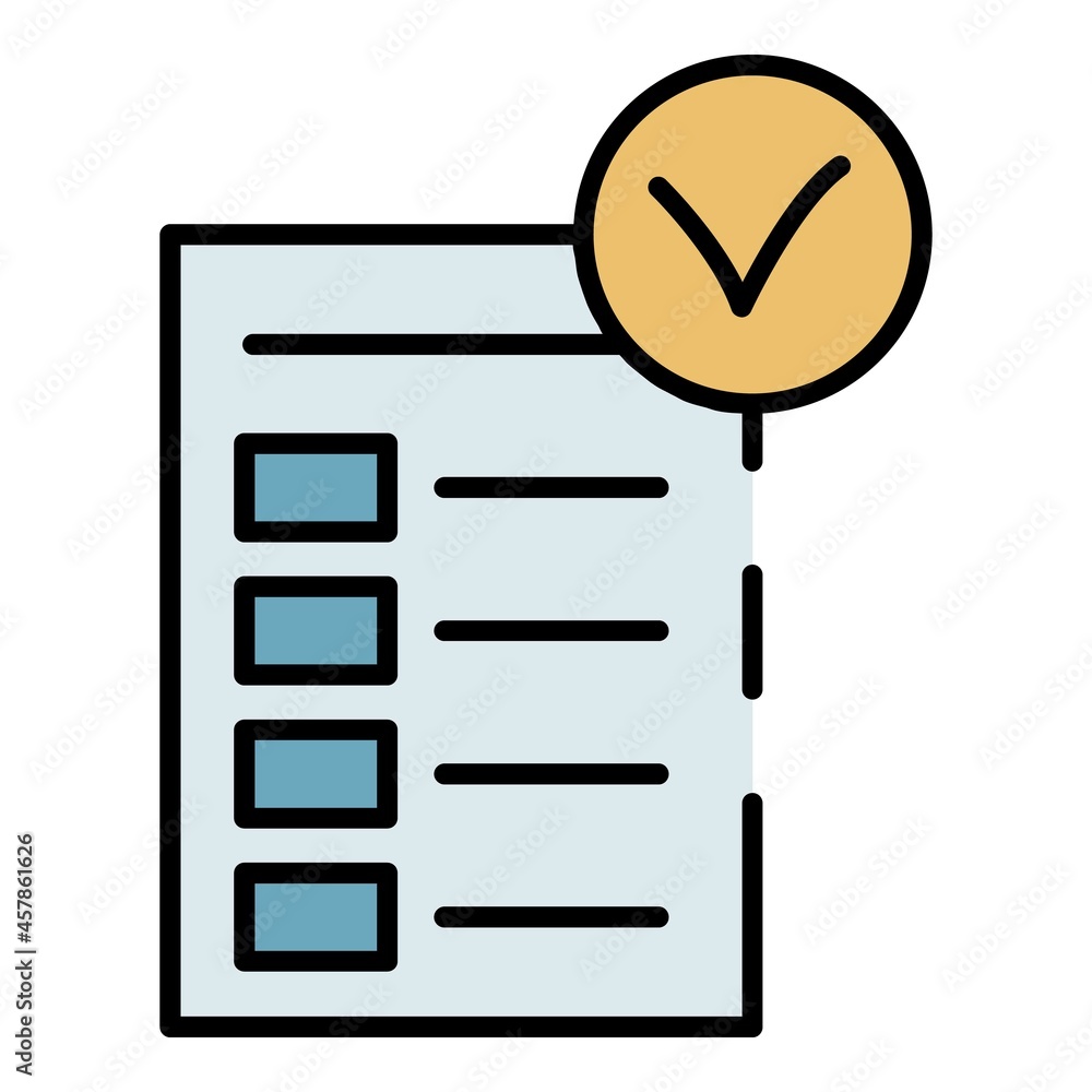 Poster diet checklist icon. outline diet checklist vector icon color flat isolated