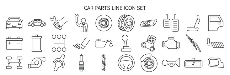 Car parts icon set