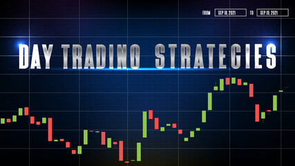 abstract background of day trading strategies and technical analysis chart graph