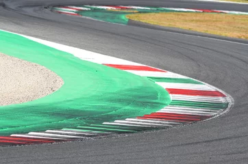 Zelfklevend Fotobehang curb on a racing track © Dan74