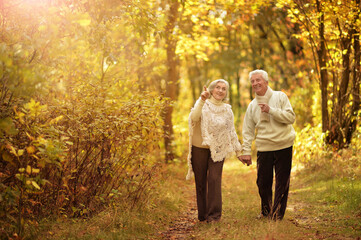 Portrait of happy senior woman and man