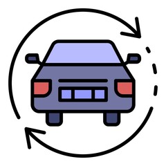 Obraz premium Car update firmware icon. Outline car update firmware vector icon color flat isolated