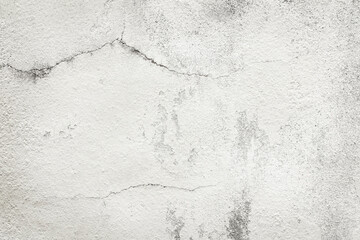 White grey old wall texture with cracked and peeled in vintage style for background and design art work.