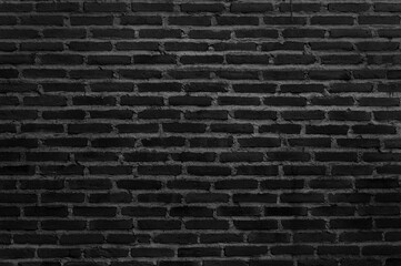 Fototapeta na wymiar Black grey brick wall texture background with old dirty and vintage style pattern.