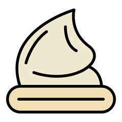 Meringue icon. Outline meringue vector icon color flat isolated