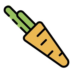 Carrot icon. Outline carrot vector icon color flat isolated