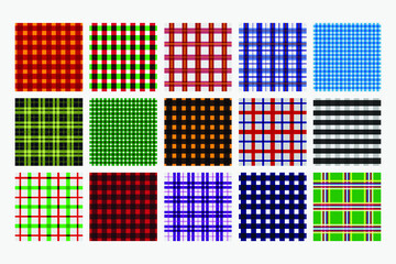 Set of Christmas plaid background collections