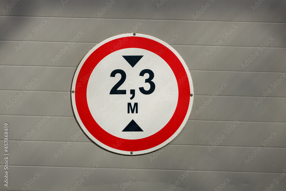 Poster road sign white circle with red border. height limit