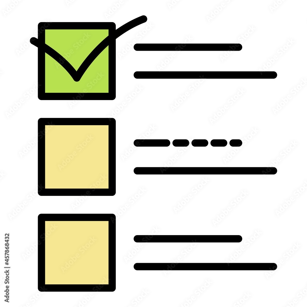 Poster vote check mark icon. outline vote check mark vector icon color flat isolated