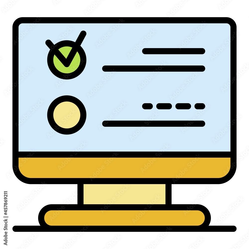 Poster checkmark vote icon. outline checkmark vote vector icon color flat isolated