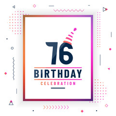 76 years birthday greetings card, 76 birthday celebration background colorful free vector.