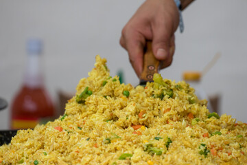 NATO Days 2021, Ostrava, Czechia - September - 18: NATO (North Atlantic Treaty Organization). Wavy and undulated flag of defense alliance and partnership is floating in the air. Documentary of event.