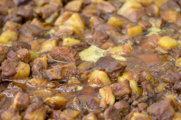 NATO Days 2021, Ostrava, Czechia - September - 18: NATO (North Atlantic Treaty Organization). Wavy and undulated flag of defense alliance and partnership is floating in the air. Documentary of event.