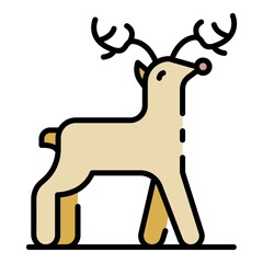 Wild deer icon. Outline wild deer vector icon color flat isolated