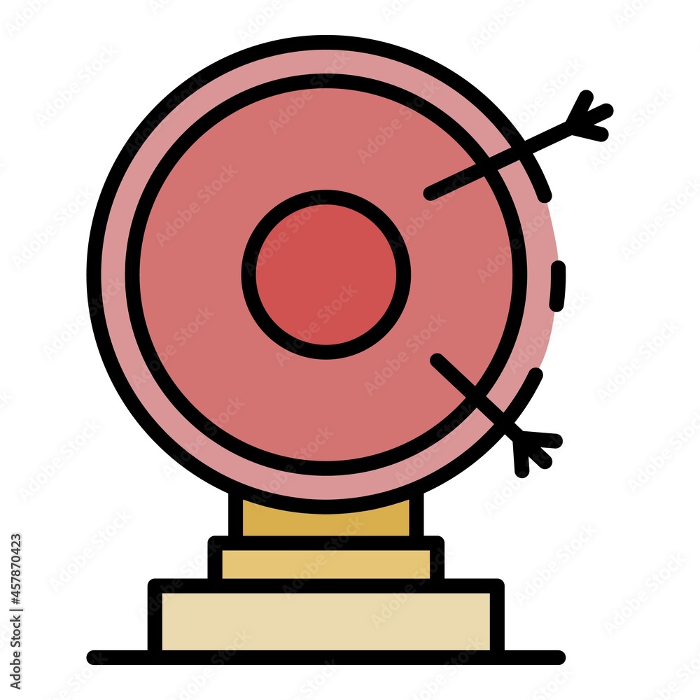 Poster arch target icon. outline arch target vector icon color flat isolated