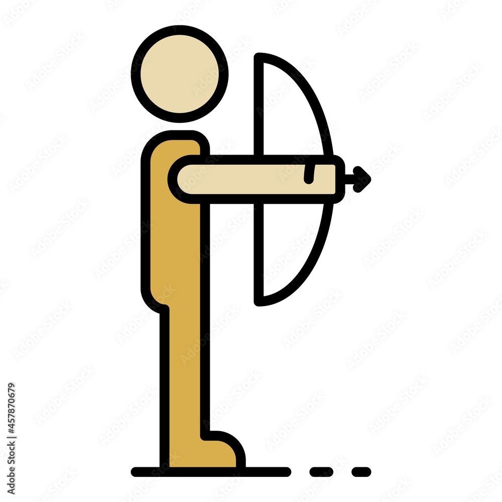 Poster man take bow icon. outline man take bow vector icon color flat isolated