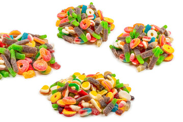 Obraz na płótnie Canvas Assorted gummy candies. Top view. Jelly sweets.