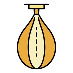 Boxing punch bag icon. Outline boxing punch bag vector icon color flat isolated