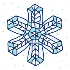 Vector snowflake Christmas element. A single simple detail for a festive New Year's decoration
