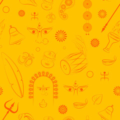 durga puja seamless pattern background vector illustration