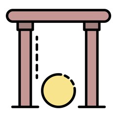 Croquet gate icon. Outline croquet gate vector icon color flat isolated