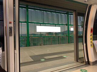 Train station withe sign for mockup use