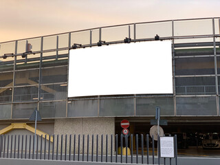 Parking billboard with withe space for mockup