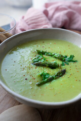 Asparagus cream. Healthy food. Homemade food. Vegetarian Food