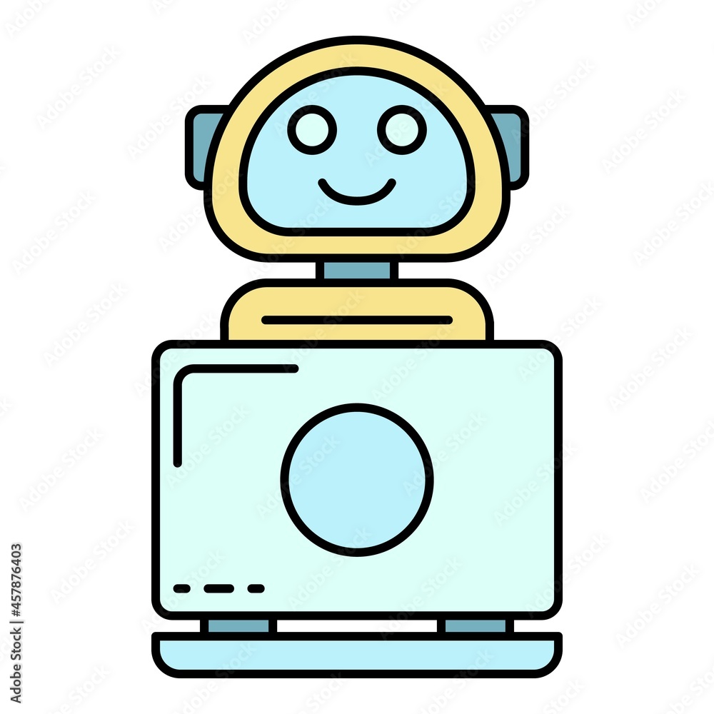 Poster internet bot icon. outline internet bot vector icon color flat isolated