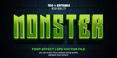 Monster editable text effect 3d cartoon style © salwani