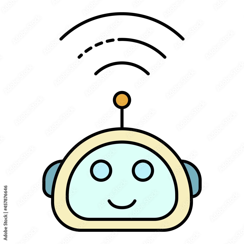 Aufkleber wireless assistant icon. outline wireless assistant vector icon color flat isolated