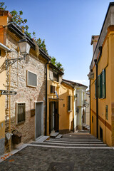 A narrow street in Ascoli Satriano, an old town in the province of Foggia, Italy.