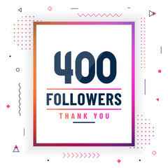 Thank you 400 followers celebration modern colorful design.