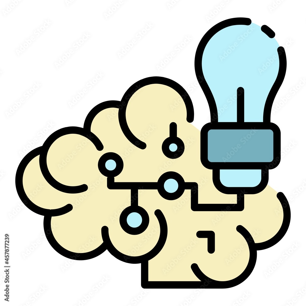 Aufkleber ai cloud idea icon. outline ai cloud idea vector icon color flat isolated